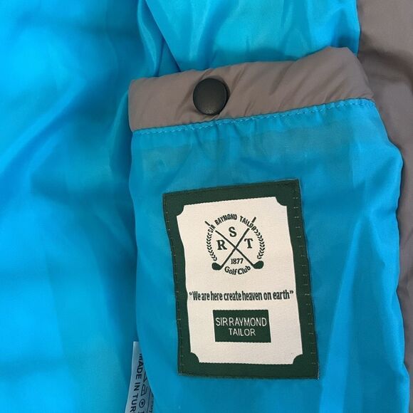 Sir Raymond Tailor Grey Ribbed Puffer Men’s Golf Jacket Size L - Picture 9 of 11